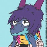 Dragon wearing a pansexual scarf